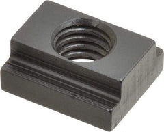 Gibraltar - 7/16-14 Tapped Through T Slot Nut - 1/2" Slot Width, 3/4 x 7/32" Base Width x Height, 7/8 x 3/8" OAL x Height - Industrial Tool & Supply