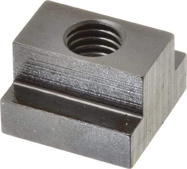 Gibraltar - 1/2-13 Tapped Through T Slot Nut - 5/8" Slot Width, 1-1/8 x 3/8" Base Width x Height, 1-1/8 x 3/4" OAL x Height - Industrial Tool & Supply