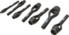 General - 7 Piece, 1/4 to 1", Arch Punch Set - Comes in Vinyl Roll - Industrial Tool & Supply