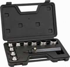 General - 10 Piece, 1/4 to 1", Hollow Punch Set - Comes in Plastic Case - Industrial Tool & Supply