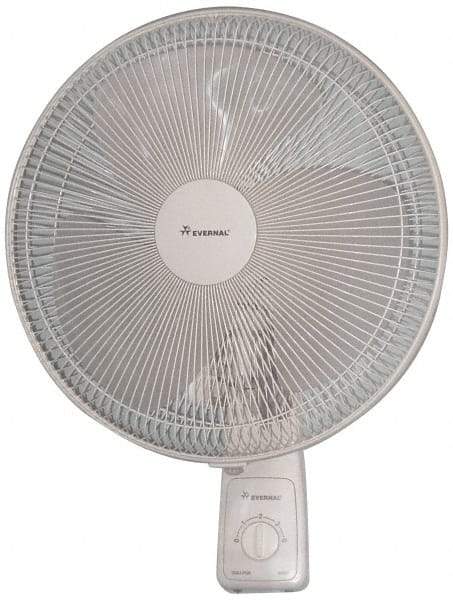 Comfort Zone - 16" Blade, 1/20 hp, 2,300 Max CFM, Single Phase Oscillating Wall Mounting Fan - 0.47 Amps, 120 Volts, 3 Speed - Industrial Tool & Supply