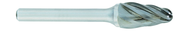 SF-1A -- 1/4 x 5/8 LOC x 1/4 Shank x 2 OAL Round Nose Tree Carbide Aluminum Cut Burr - Industrial Tool & Supply