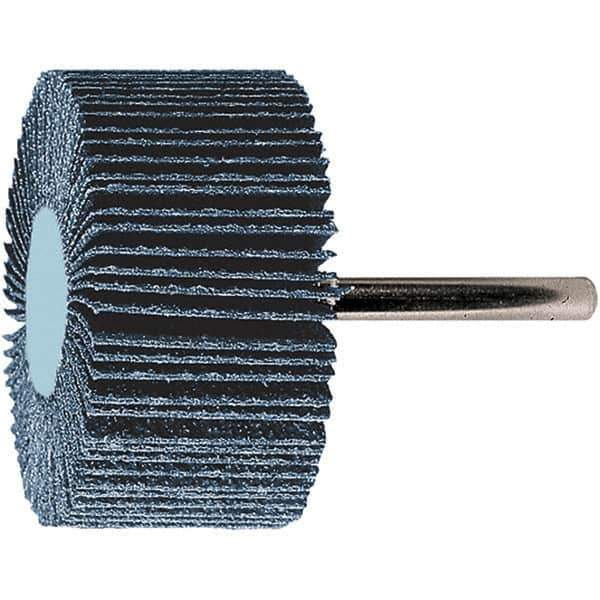 PFERD - 3" Diam x 1" Face Width, Aluminum Oxide Coated Mounted Flap Wheel - 1/4" Shank Mount, 120 Grit, 20,000 Max RPM - Industrial Tool & Supply