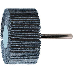 PFERD - 3" Diam x 1" Face Width, Aluminum Oxide Coated Mounted Flap Wheel - 1/4" Shank Mount, 120 Grit, 20,000 Max RPM - Industrial Tool & Supply
