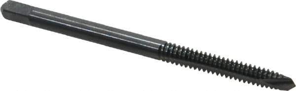 Kennametal - #6-32 UNC, 2 Flute, Oxide Finish, High Speed Steel Spiral Point Tap - Plug Chamfer, Right Hand Thread, 2" OAL, 11/16" Thread Length, 0.141" Shank Diam, 3B Class of Fit - Exact Industrial Supply