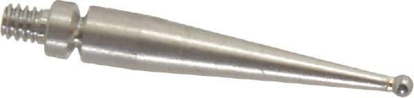 Mitutoyo - 1mm Ball Diam, Steel, Ball Test Indicator Contact Point - 0.74" Contact Point Length, Use with Mitutoyo 513 Series Dial Test Indicators - Industrial Tool & Supply