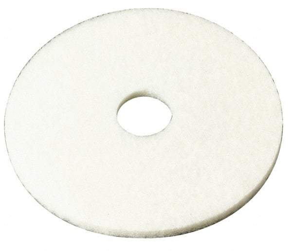 3M - Spray Buffing Pad - 19" Machine, White Pad, Polyester - Industrial Tool & Supply