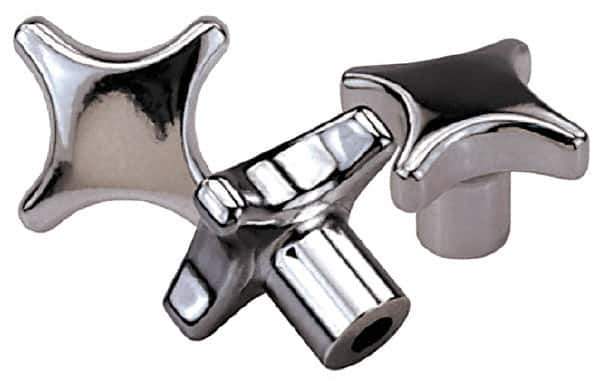 KIPP - 1.96" Head Diam, 4 Point Lobed Knob - 3/8" Hole, Stainless Steel - Industrial Tool & Supply