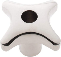 KIPP - 2.48" Head Diam, 4 Point Lobed Knob - 1/2" Hole, Stainless Steel - Industrial Tool & Supply