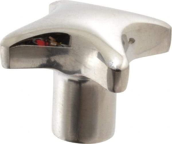 KIPP - 1.96" Head Diam, 4 Point Lobed Knob - 3/8" Hole, Stainless Steel - Industrial Tool & Supply