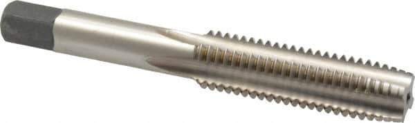 Kennametal - M12x1.75 Metric Coarse 6H 4 Flute Bright Finish High Speed Steel Straight Flute Standard Hand Tap - Plug, Right Hand Thread, 3.38" OAL, 1.656" Thread Length, D6 Limit, Oversize - Exact Industrial Supply