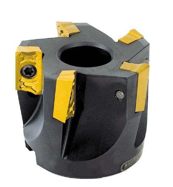 Kennametal - 2" Cut Diam, 3/4" Arbor Hole, 0.3" Max Depth of Cut, 42° Indexable Chamfer & Angle Face Mill - 6 Inserts, OD 04 Insert, Right Hand Cut, 6 Flutes, Through Coolant, Series 7745 VOD 04 - Industrial Tool & Supply
