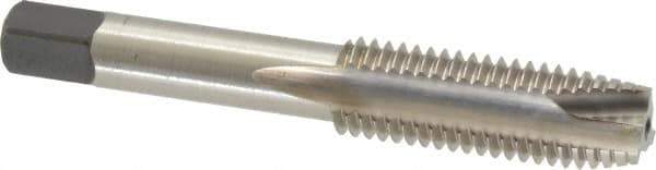 Kennametal - M14x2.00 Metric Coarse, 3 Flute, Bright Finish, High Speed Steel Spiral Point Tap - Plug Chamfer, Right Hand Thread, 3.59" OAL, 1.656" Thread Length, 0.429" Shank Diam, 6H Class of Fit, Series 5351 - Exact Industrial Supply
