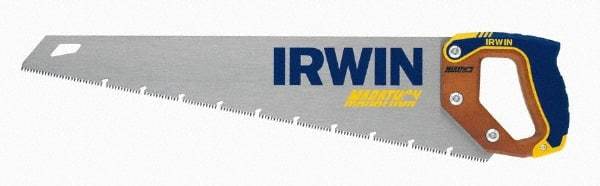 Irwin - 20" High Carbon Steel Blade Carpenter Saw - Wood Handle, ProTouch Handle over Hardwood, 24" OAL - Industrial Tool & Supply