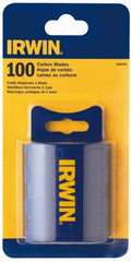 Irwin - 100 Piece Steel Utility Knife Blade - 2-3/8" OAL, 0.024" Blade Thickness - Industrial Tool & Supply