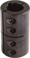 Climax Metal Products - 2" Inside x 3-3/8" Outside Diam, One Piece Split Clamping Collar with Keyway - 4-7/8" Long x 1/2" Keyway Width x 1/4" Keyway Depth - Industrial Tool & Supply