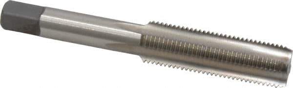 Kennametal - 1/2-20 UNF 3B 4 Flute Bright Finish High Speed Steel Straight Flute Standard Hand Tap - Bottoming, Left Hand Thread, 3-3/8" OAL, 1.656" Thread Length, H3 Limit, Oversize - Exact Industrial Supply