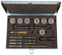 Cle-Line - 1/4-20 to 1-14 Tap, 1/4-20 to 1-14 Die, UNC, UNF, Tap and Die Set - Plug Taps, Nonadjustable, 45 Piece Set - Exact Industrial Supply