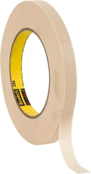 3M - 1/2" Wide x 60 Yd Long Tan Paper Masking Tape - Series 234, 5.9 mil Thick, 27 In/Lb Tensile Strength - Industrial Tool & Supply