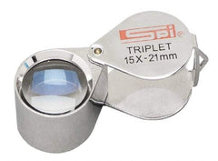 SPI - 15x Magnification, 53/64 Inch Lens Diameter, Triplet Lens Loupe - 1 Lens - Industrial Tool & Supply