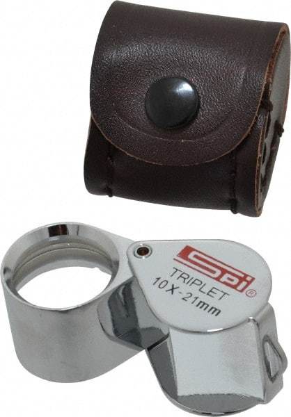 SPI - 10x Magnification, 53/64 Inch Lens Diameter, Triplet Lens Loupe - 1 Lens - Industrial Tool & Supply