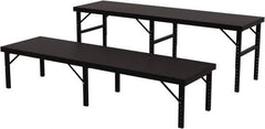 Valley Craft - 34 Wide x 120" Deep x 28" High, Steel Work Table - 14 Gauge Stainless Steel Top, Adjustable Height Legs, Gray - Industrial Tool & Supply