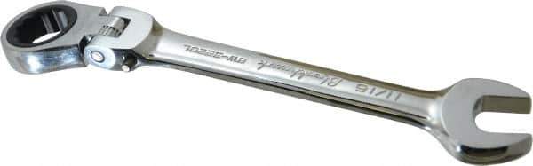 Blackhawk by Proto - 11/16" 12 Point Flexhead Combination Wrench - 15° Head Angle, 7-1/2" OAL, Steel, Chrome Finish - Industrial Tool & Supply