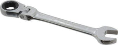 Blackhawk by Proto - 15mm 12 Point Flexhead Combination Wrench - 15° Head Angle, 6-11/16" OAL, Steel, Chrome Finish - Industrial Tool & Supply