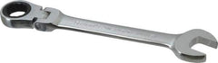 Blackhawk by Proto - 19mm 12 Point Flexhead Combination Wrench - 15° Head Angle, 8-1/2" OAL, Steel, Chrome Finish - Industrial Tool & Supply