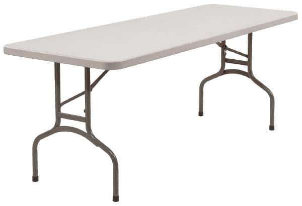 NPS - 96" Long x 30" Wide x 29-1/2" High, Lightweight Folding Table - Light Gray - Industrial Tool & Supply