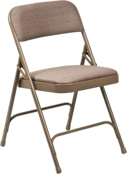 NPS - 15-3/4" Wide x 16" Deep x 29-1/2" High, Steel Folding Chair with Fabric Padded Seat - Beige - Industrial Tool & Supply