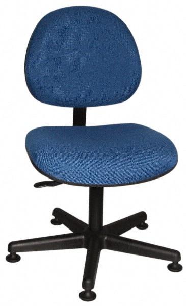Bevco - Adjustable Chair - 18" Wide x 18" Deep, Olefin Seat, Blue - Industrial Tool & Supply