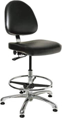 Bevco - Swivel Stool - 20" Wide x 18" Deep, Vinyl Seat, Black - Industrial Tool & Supply