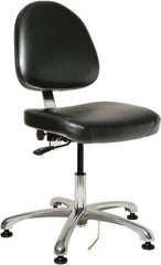 Bevco - ESD Swivel Chair - 20" Wide x 18" Deep, Vinyl Seat, Black - Industrial Tool & Supply