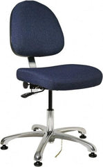 Bevco - ESD Swivel Chair - 20" Wide x 18" Deep, Fabric Mesh Seat, Navy - Industrial Tool & Supply