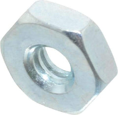 Value Collection - #6-32 UNC Steel Right Hand Hex Nut - 5/16" Across Flats, 7/64" High, Zinc-Plated Finish - Industrial Tool & Supply