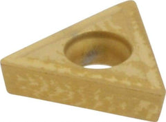 Interstate - TPGT21.51 Grade TCN55 Carbide Turning Insert - TiN Finish, 60° Triangle, 1/4" Inscr Circle, 3/32" Thick, 1/64" Corner Radius - Industrial Tool & Supply