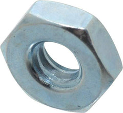 Value Collection - #10-24 UNC Steel Right Hand Hex Nut - 3/8" Across Flats, 1/8" High, Zinc-Plated Finish - Industrial Tool & Supply