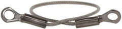 Made in USA - 6" Long, Stainless Steel Cable Eye & Eye End, Quick Release Pin Lanyard - 3/64" Cable Diam, 3/16" Hole Diam, Nylon Cable - Industrial Tool & Supply