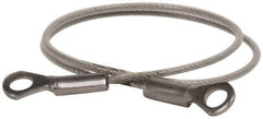 Made in USA - 12" Long, Stainless Steel Cable Eye & Eye End, Quick Release Pin Lanyard - 3/64" Cable Diam, 3/16" Hole Diam, Nylon Cable - Industrial Tool & Supply