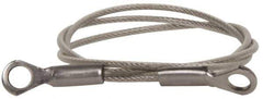 Made in USA - 18" Long, Stainless Steel Cable Eye & Eye End, Quick Release Pin Lanyard - 3/64" Cable Diam, 3/16" Hole Diam, Nylon Cable - Industrial Tool & Supply