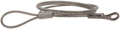Made in USA - 12" Long, Stainless Steel Cable Loop & Eye End, Quick Release Pin Lanyard - 3/64" Cable Diam, 3/16" Hole Diam, Nylon Cable - Industrial Tool & Supply
