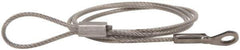 Made in USA - 18" Long, Stainless Steel Cable Loop & Eye End, Quick Release Pin Lanyard - 3/64" Cable Diam, 3/16" Hole Diam, Nylon Cable - Industrial Tool & Supply