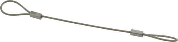 Made in USA - 6" Long, Stainless Steel Cable Loop & Loop End, Quick Release Pin Lanyard - 3/64" Cable Diam, Nylon Cable - Industrial Tool & Supply