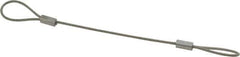 Made in USA - 6" Long, Stainless Steel Cable Loop & Loop End, Quick Release Pin Lanyard - 3/64" Cable Diam, Nylon Cable - Industrial Tool & Supply