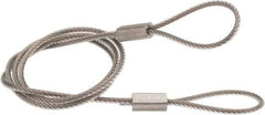 Made in USA - 18" Long, Stainless Steel Cable Loop & Loop End, Quick Release Pin Lanyard - 3/64" Cable Diam, Nylon Cable - Industrial Tool & Supply