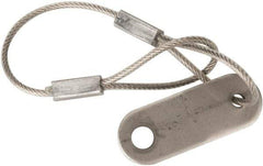Made in USA - 6" Long, Stainless Steel Cable Loop & Tab with Hole End, Quick Release Pin Lanyard - 3/64" Cable Diam, 13/64" Hole Diam, Nylon Cable - Industrial Tool & Supply