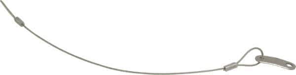 Made in USA - 12" Long, Stainless Steel Cable Loop & Tab with Hole End, Quick Release Pin Lanyard - 3/64" Cable Diam, 13/64" Hole Diam, Nylon Cable - Industrial Tool & Supply