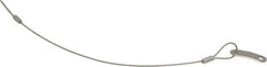 Made in USA - 12" Long, Stainless Steel Cable Loop & Tab with Hole End, Quick Release Pin Lanyard - 3/64" Cable Diam, 13/64" Hole Diam, Nylon Cable - Industrial Tool & Supply