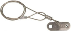 Made in USA - 18" Long, Stainless Steel Cable Loop & Tab with Hole End, Quick Release Pin Lanyard - 3/64" Cable Diam, 13/64" Hole Diam, Nylon Cable - Industrial Tool & Supply